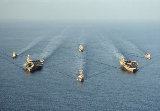 Cụm chiến đấu tàu sân bay là lực lượng chủ yếu can thiệp ở nước ngoài của Hải quân Mỹ.